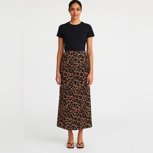 Jason Wu Maxi Skirt Animal Print Faux Pencil Wrap Skirt Women's Size Small